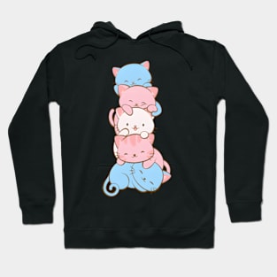 Trans Pride Flag Kawaii Cat Transgender Hoodie